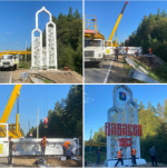 В округе стартовала установка брендированной въездной стелы со стороны Устюжны..